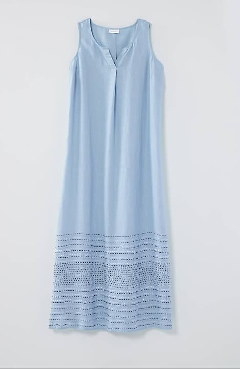 Pure Jill Kantha-Stitched Linen Dress