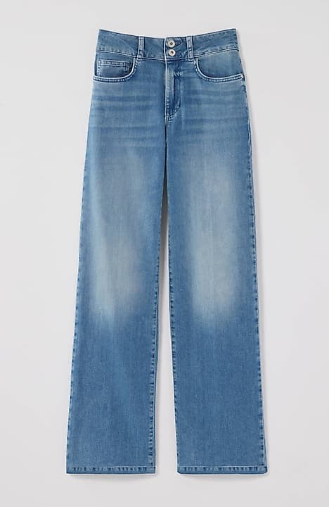 Jjill J.jill High-rise Creased-front Full-leg Jeans In Marin Wash