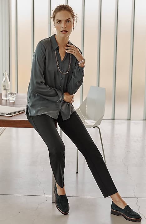 Shop Plus Size Tall Ponte Everyday Pant in Black