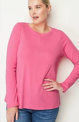 J.Jill Wearever Collection Long Sleeve Shirt Top Medium Pink Artsy Knit  Chiffon - $22 - From Kathleen