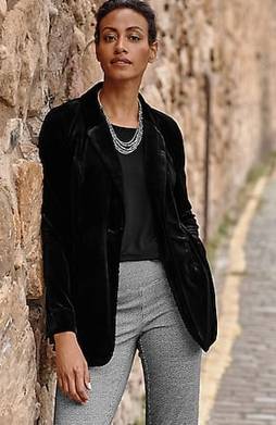 J Jill Wearever Collection Wrap 202054 Womens Sz S Black One Button Long  Sleeve
