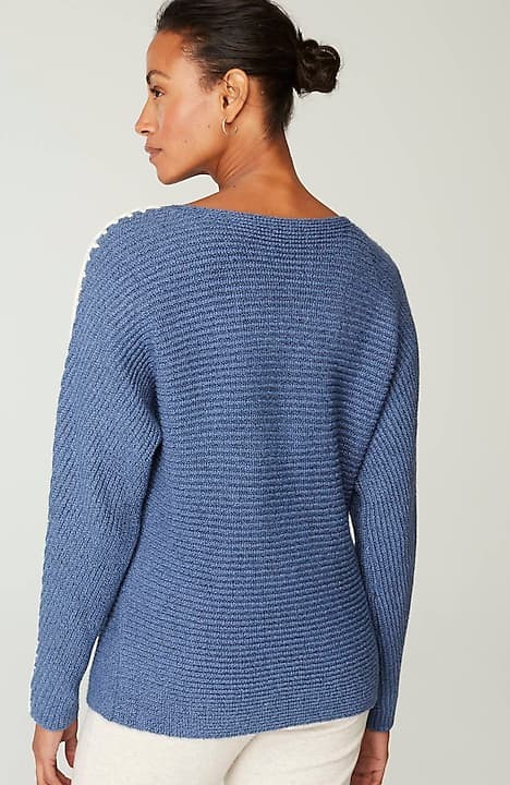 Pure Jill Hand-Stitched Details Boat-Neck Sweater