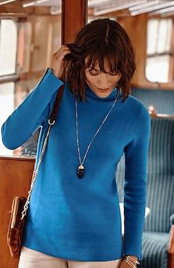 J Jill 4X NEW Blue Boucle Marled Pocket Pullover Thick Sweater Hi Low Hem  $79