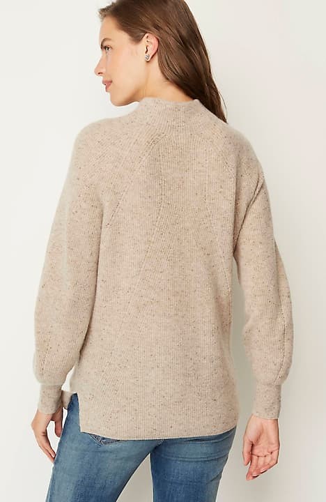 Pure Jill Textured Funnel-Neck Sweater