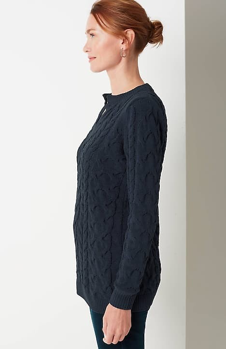 SPLIT-NECK CHENILLE TUNIC