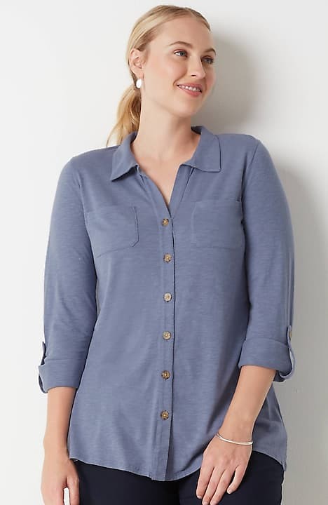 J.Jill ~ 2X ~ NEW Excellent Linen Relaxed Patch-Pocket Tunic ~ NWT