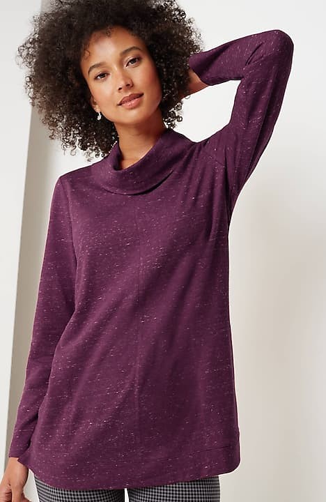 FRENCH TERRY COWL-NECK TUNIC