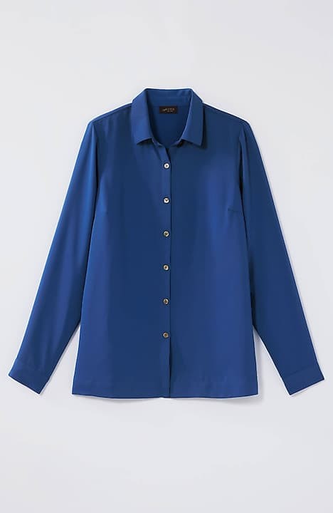 J. Jill Navy Linen Button Up Shirt Long Sleeve 4X