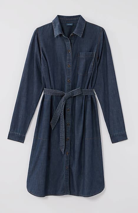 Indigo Belted Shirtdress