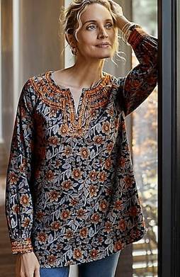 J. Jill Pure Jill Rib-Textured V-Neck Sweater Tunic