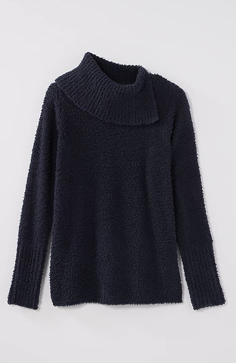 Jjill J.jill Wearever Windowpane Removable-snood Sweater In Cream,black