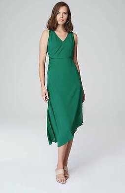 New J. Jill Linen A-Line Dress, Blue/Green NWT