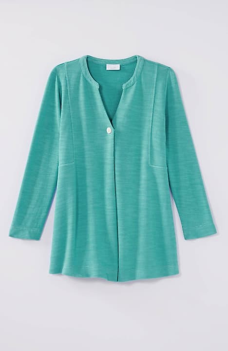 J.Jill Henley Blouse Quarter Button Down Ruched Waist Collared Green 4X -  Tops & blouses