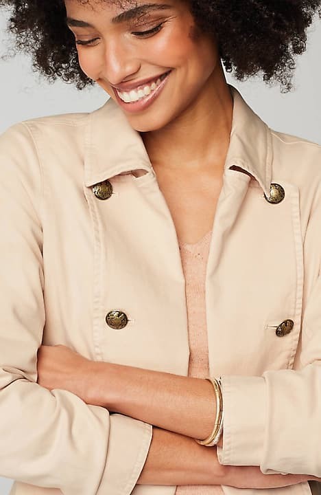 J Jill Small Military Jacket Olive Green Zip Front Pockets Mock Neck Long  Sleeve