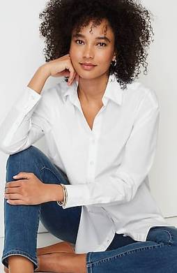 SOLD 100% linen white button up J. Jill small - 23in ptp $28 + ship