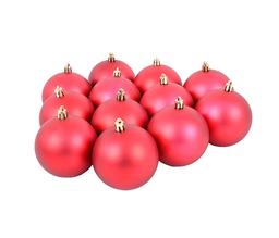 Set de 12 esferas 8 cm Claus - Rojo