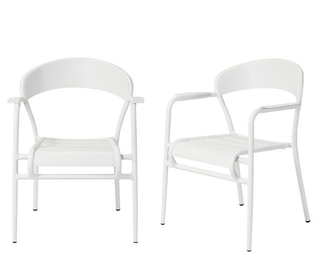 Set de 2 sillas Torino con brazo - Blanco