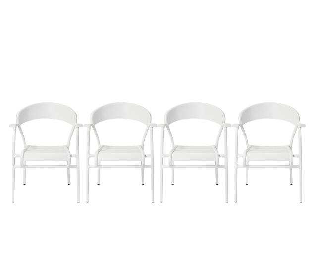 Set de 4 sillas Torino con brazo - Blanco