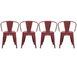 Set de 4 sillas con brazos Tolix - Rojo