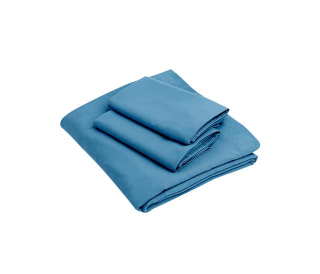 Juego de sábanas de microfibra 4 piezas Panamá king size - Azul