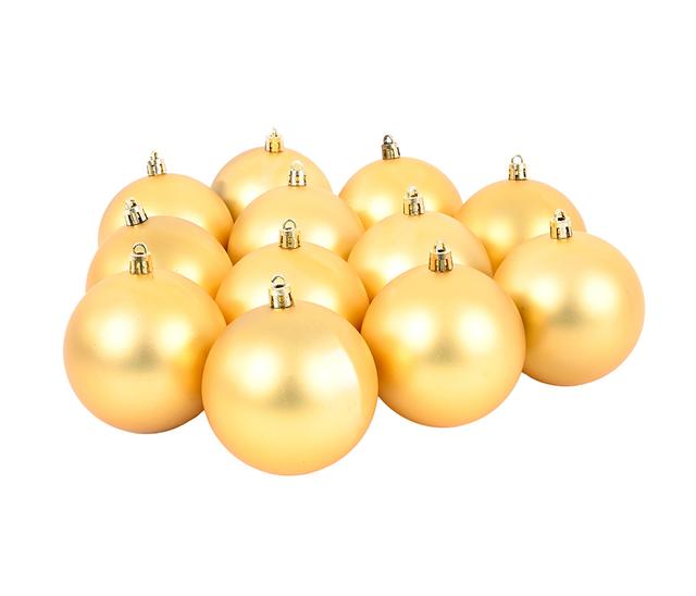 Set de 12 esferas 8 cm Claus - Oro