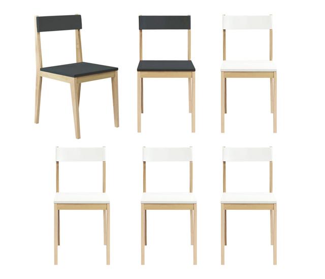 Set de 6 sillas Ompeua - Blanco y negro