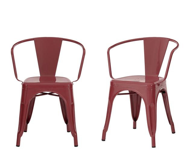 Set de 2 sillas con brazos Tolix - Rojo
