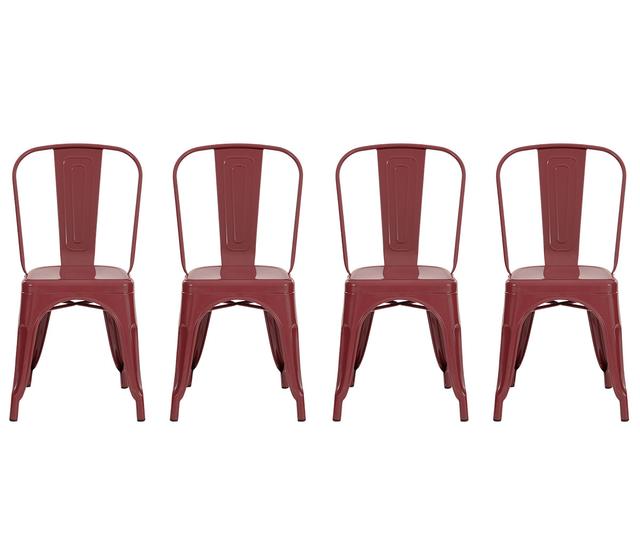 Set de 4 sillas Tolix - Rojo