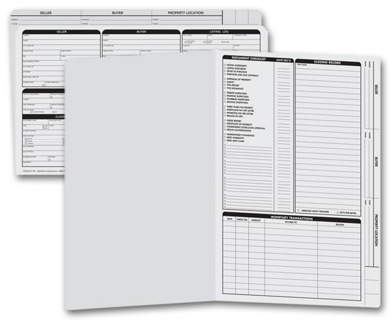 Real Estate Listing Folder Right Panel List Pre-Printed on Durable Card Stock with Closing Checklist and Color-Coded Dots for Organizing Green, Letter Size | Pack of 25 
