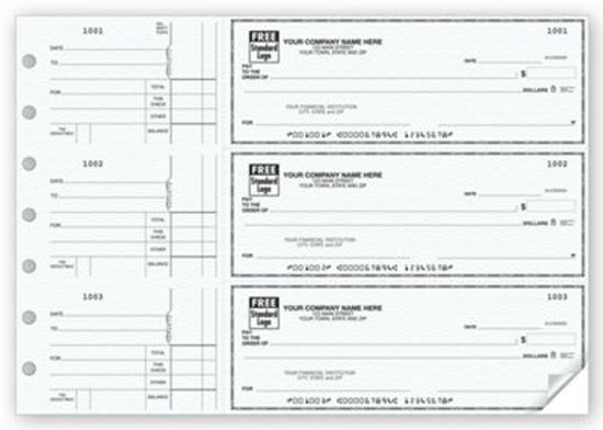 Product 3-On-A-Page Business Size Checks, Side-Tear Voucher53220N