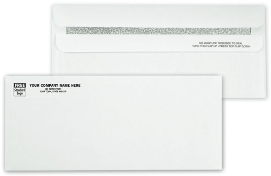 Single Window 10 Custom Printed White Envelopes CheckSimple No 1000 Envelopes Confidential Security Tint 