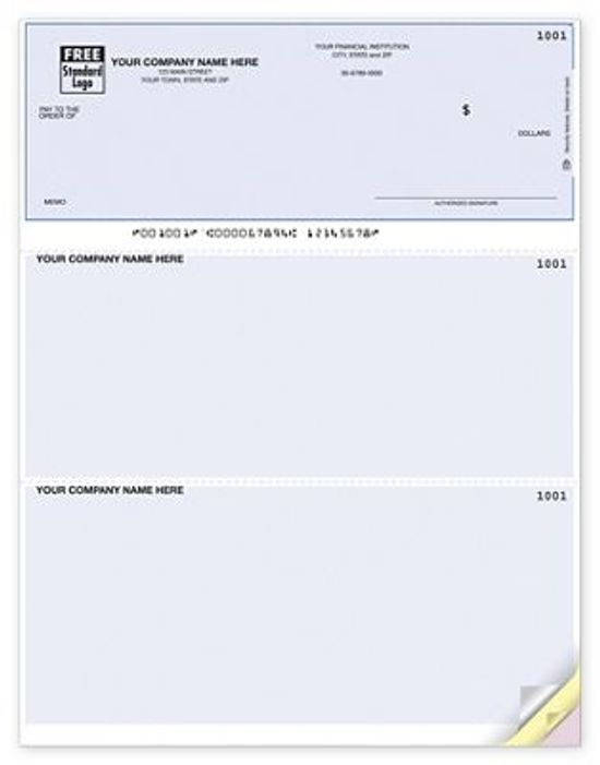 Classic Blue Design 500 checks compatible with Quickbooks Quicken Check on Top 
