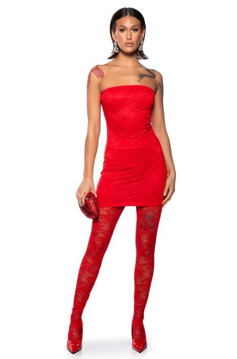 HEY VALENTINE RED LACE MATCHING SET