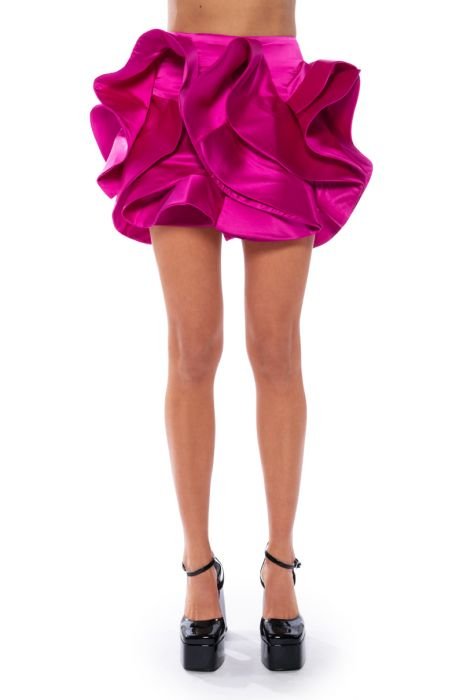 Moonlight Hot Pink Ruffled Mini Skirt