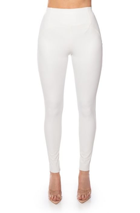 RIO HIGH RISE LEGGING WITH 4 WAY STRETCH IN WHITE