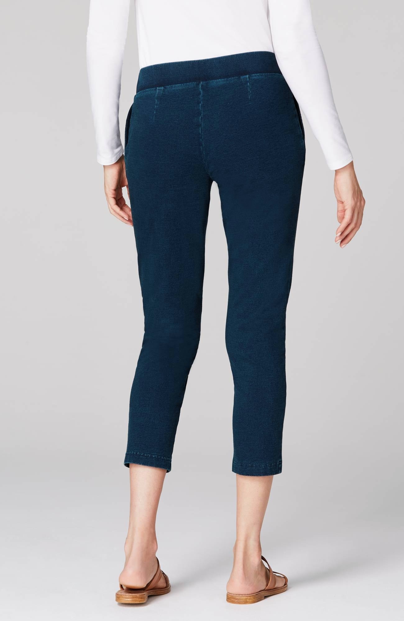 New J Jill Sapphire Tencel Soft Indigo Forward Seam Pants All Sizes 
