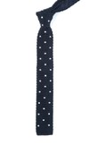 Knit Polkas Midnight Navy Tie