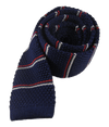 Knarrow Knit Stripe Navy Tie