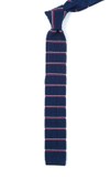 Knarrow Knit Stripe Navy Tie