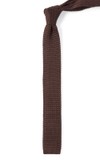Textured Solid Knit Chocolate Tie