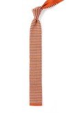 Knitted Piedmont Stripe Orange Tie