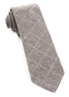 Printed Flannel Pane Charcoal Tie