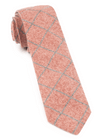 Printed Flannel Pane Orange Tie