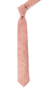 Printed Flannel Pane Orange Tie