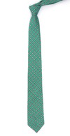 Silk Squarework Green Tie