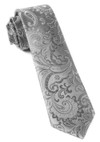 Custom Paisley Silver Tie