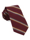 Short Cut Stripe Burgundy Tie