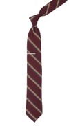 Short Cut Stripe Burgundy Tie