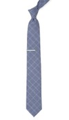 Blue Line Plaid Light Blue Tie