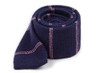 Knitted Hem Stripe Navy Tie